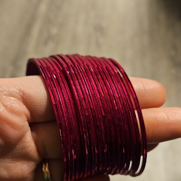 Pink and Silver Bangle Set - Picture 3 of 4